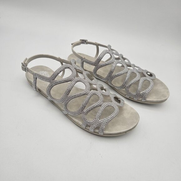 Vince Camuto Alleesha Silver Sparkly Embellished Sandals Girls Sz 5 NEW - Picture 3 of 6
